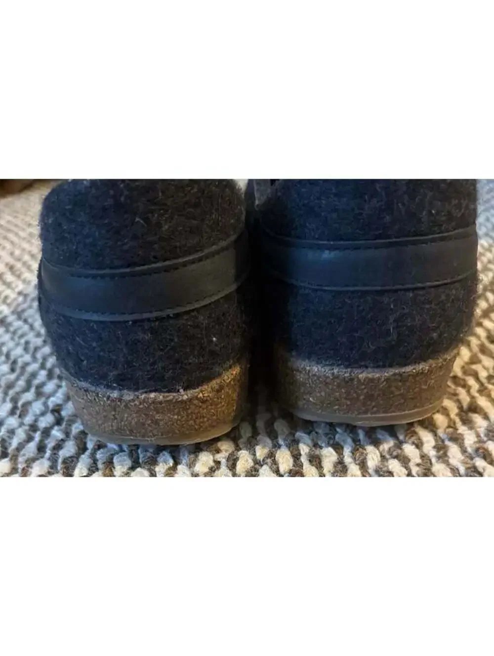 MEN’S HAFLINGER GRIZZLY GZL BLACK WOOL FELT SLIP-ON CLOG SLIPPERS Size 44